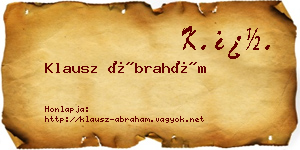 Klausz Ábrahám névjegykártya